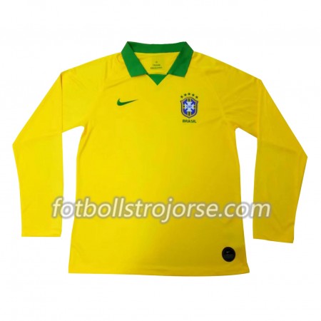 Brasilien Matchtröjor Hemma Fotbollströja Copa América 2019 Långärmad